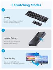SOOMFON Kvm Switch Hdmi 2 Port- Hotkey USB Kvm Switches for 2 Computers Share Monitor Keyboard Mouse and Printer, Support Uhd 4K@30Hz for Laptop Pc