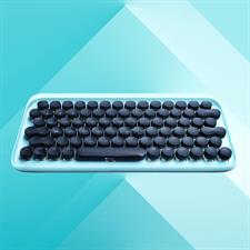 LOFREE Wireless Mechanical Bluetooth Keyboard, Wireless/Wired USB Rechargeable 79 Keys Blue Switches with Adjustable White LED Backlit, Retro Round Keycaps Keyboard for Windows/Android/Mac/iOS, Blue & Black