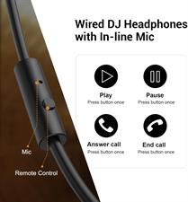OneOdio Pro 10 Over Ear Headphones Wired Bass Headphones 50mm Driver 6.35 & 3.5mm Jack DJ Monitor Headphones Recording Mixing Studio Monitoring Guitar Podcast Cell Phone PC MP3/4 Black