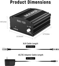 Neewer 1-Channel 48V Phantom Power Supply with Adapter, BONUS+XLR 3 Pin Microphone Cable for Any Condenser Microphone Music Recording Equipment (8 feet)