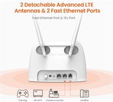Tenda 4G06 300 Mbps 4G Volte Cat 4 Mobile Wi-Fi Router, 4G LTE Router, Sim Slot Unlocked, No Configuration Required, RJ11 Ports Voice