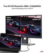 uni USB C to HDMI Cable for Home Office 6ft (4K@60Hz), USB Type C to HDMI Cable, Thunderbolt 4/3 Compatible with iPhone 16 Pro/Max, MacBook Pro/Air 2024, iPad Pro, Surface Book, Galaxy S24
