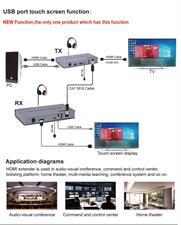 4K 120M HDMI KVM Extender Transmitter Receiver Over Cat5/5e/Cat6 Rj45 Ethernet Cable Support USB Mouse Keyboard Touch