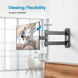 PERLESMITH PSSFK1 TV Wall Bracket for Most 13-42 Inch TVs, 20kg Weight Capacity Max VESA 200x200mm, Solid and Sturdy TV Bracket with Swivel Tilt 