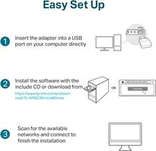 TP-Link TL-WN823N N300 Mini USB Wireless Wi-Fi Network Adapter for PC & Laptop. Black