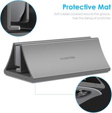 LENTION Aluminum Space-Saving Vertical Desktop Stand Compatible MacBook Air/Pro 13 15, MacBook 12, iPad Pro 12.9, Surface Book, Chromebook and 11 to 17-inch Laptops (Space Gray)
