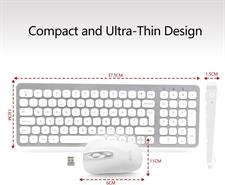 EONO Wireless Keyboard and Mouse Set Ultra Slim Cordless Mouse and Keyboard Combo, Quiet Keys, Adjustable DPI, Ergonomic QWERTY UK Layout Keyboard and Mouse for Windows Computer Laptop
