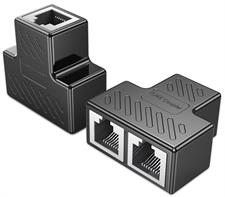 RJ45 Ethernet Splitter, 1 to 2 Ethernet Cable Extender Connect Network LAN Internet Cat5, Cat5e, Cat6, Cat7(Support Two Computers Online at The Same Time) 1 pcs