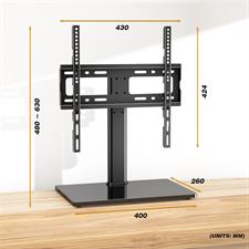 Rfiver UT1002 Universal Table Top TV Stand - Swivel TV Stand Base for 26-55 inch LCD/LED/OLED/Plasma TVs with Bracket Height Adjustable Max. VESA 400x400mm up to 40KG1