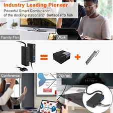 Surface Pro Dock for Surface Pro 4/Pro 5/Pro 6 USB Hub Docking Station with Gigabit Ethernet, 4K HDMI VGA DP Display, 3xUSB 3.0, Audio Out, USB C, SD/TF Card Slot Combo Dock Only for Surface Pro 4/5/6
