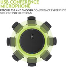 Conference USB Microphone, Computer Desk Microphone with Mute Button and LED Indicator, Plug & Play Omnidirectional Condenser PC Laptop Mics for Online Meeting/Class,Skype,Recording,Chatting,Zoom