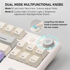 EPOMAKER CIDOO ABM084 TKL Hot Swap RGB 2.4Ghz/Bluetooth 5.0/Wired Mechanical Knob Keyboard NKRO with Poron Foam, 3000mAh Battery, Dye Subbed PBT Keycaps for E-Sport Win/Mac/Linux(Flamingo Switch)