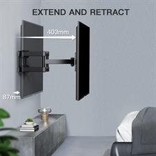 PERLESMITH PSMFK4 TV Wall Bracket, Swivel Tilt TV Wall Mount for 26-65 Inch Flat & Curved TV up to 45kg, TV Bracket Max