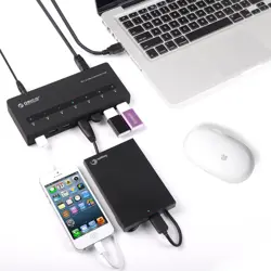 ORICO 7 Port USB 3.0 Smart-Charging Hub Max Deliver 5V2.4A for iPad or Other Tablets - Black