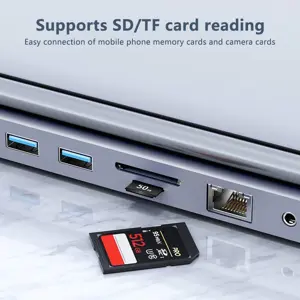Wowssyo 12-in-1 USB C Hub Docking Station, USB C Adapter for 3 screens 2 HDTV 4K, VGA, USB 3.0/2.0, USB C, SD/TF card reader, Ethernet, PD 100W, 3.5mm Audio for MacBook Pro/Air and Windows
