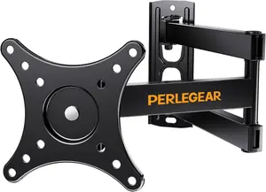 Perlegear PGXSF1 TV Wall Bracket for Most 10-30 inch TVs or Monitors up to 20kg, Full Motion TV bracket Swivels Tilts Extends Rotates, Fits VESA 50x50mm/75x75mm/100x100mm