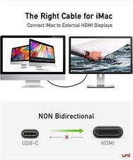 uni USB C to HDMI Cable for Home Office 6ft (4K@60Hz), USB Type C to HDMI Cable, Thunderbolt 4/3 Compatible with iPhone 16 Pro/Max, MacBook Pro/Air 2024, iPad Pro, Surface Book, Galaxy S24