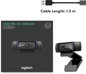 Logitech C920S HD Pro Webcam, Full HD 1080p/30fps Video Calling, Clear Stereo Audio, Light Correction, Privacy Shutter, Works with Skype, Zoom, FaceTime, Hangouts, PC/Mac/Laptop/Tablet/XBox (Renewed)