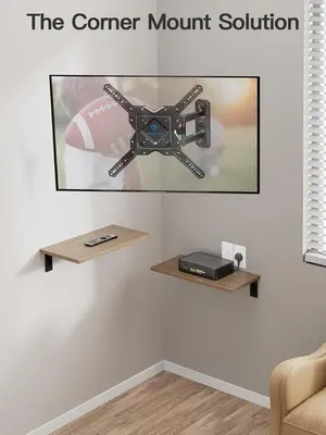 PERLESMITH PSSFK1 TV Wall Mount for 27-60 Inch Flat & Curved TVs, Single Stud TV Mount with Articulating Swivel Tilt - Wall Mount TV Bracket VESA 400x400mm up to 77 lbs, Perfect Center Design