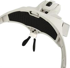 Multiple Lens Magnify glasses 9892B1 Magnifier Interchangeable 5 Pcs Lenses Headband 2 Led Heads (White)