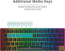 DREVO Seer TE 60% Wired RGB Backlit Mechanical Gaming Keyboard Ultra Compact Mini 61 Key (Brown Switch, Black)