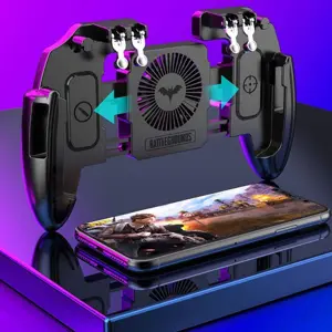 PUBG Mobile Controller Joystick Turnover Button Gamepad for PUBG iOS Android Six Finger Operating Gamepad With Cooling Fan