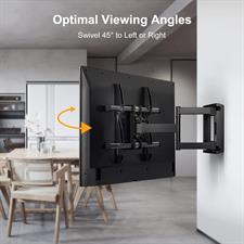 Perlegear TV Wall Bracket for 37-84 Inch Flat/Curved TVs up to 60kg, Swivel Tilt TV Bracket Max.VESA 600x400mm, Full Motion TV Wall Mount with Dual Arm