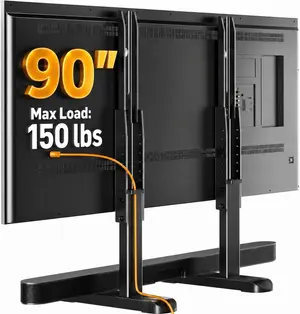 Perlegear PGTVS20 Universal TV Stand Legs for 37–90 inch TVs up to 150 lbs | 8 Height Adjustable, TV Legs Replacement Suitable for Soundbar, Max VESA 800 x 500mm,Livingroom & Bedroom