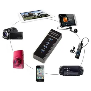 Enligne 4 Port USB HUB 1.2 Meter Cable Length SuperSpeed 3.0 High-Speed Multiport Slim USB Hub