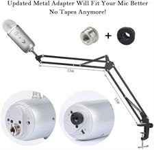HAUEA Professional Adjustable Microphone Stand Microphone Arm with Spider and Adapter for Studio TV Program Recording, Compatible with Blue Yeti Microphone (Microphone Arm)