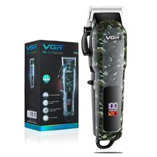 VGR VL-665 Limited Edition Professional Hair Clipper for Salon & Home Use | LED Display, 2000mAh Battery, 6 Guide Combs with Type-C USB Charging & 180 Min Runtime - Black/Green