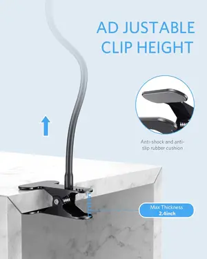 BESTEK BTIH600BK Gooseneck Phone Holder, Lazy Bracket Holder 360° Swivel for iPhone and other Smart Phones for Bedroom, Office, Bathroom, Kitchen, Black