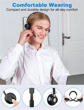 New Bee USB Headset with Microphone for PC, Computer Headset with in-line Mute Volume Control Wired Headset for Laptop, Skype, Zoom, Call Center, Meetings, Webinar