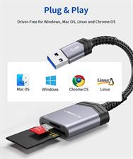 JSAUX USB 3.0 SD to SD/Micro Card Adapter 5Gbps 2TB Capacity TF SD Micro SD