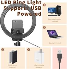 Ring Light 10" with 67" Extended Tripod Stand & Phone Holder for YouTube Video, Camera Led Ring Light for Streaming, Makeup, Selfie Photography Compatible with iPhone Android
