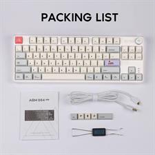EPOMAKER CIDOO ABM084 TKL Hot Swap RGB 2.4Ghz/Bluetooth 5.0/Wired Mechanical Knob Keyboard NKRO with Poron Foam, 3000mAh Battery, Dye Subbed PBT Keycaps for E-Sport Win/Mac/Linux(Flamingo Switch)