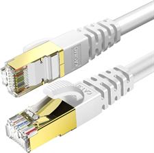 KASIMO CAT 8 Ethernet Cable 10M Round Network Internet Ethernet LAN Cable,High Speed 40Gbps 2000Mhz SFTP LAN Wires Internet Patch Cable with RJ45 Gold Plated Connector for Switch/Router/