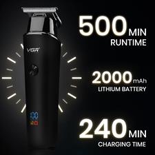 VGR V-937 Hair Trimmer Professional Hair Clipper Cordless Hair Cutting Machine Rechargeable Haircut Electric Clipper for Men 