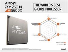 AMD Ryzen 5 5600X Desktop Processor - 3.7 GHz Six-Core AM4 Unlocked (Tray Pack)