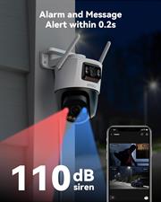 Imou 3MP+3MP Dual Lens CCTV Camera Home Outdoor, Pan-Tilt Wi-Fi Camera, AI Human and Vehicle Detection, Smart Color Night Vision, Red-Blue Warning Light, Two Way Talk, Privacy Mode, Weatherproof 