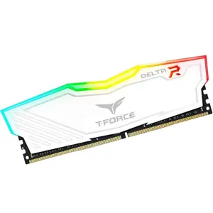 TeamGroup T-Force Delta RGB 16GB 3200MHz (3200MT/s) CL16 White DDR4 Desktop Gaming Memory, Metal Heatsink, ARGB Motherboard Sync, XMP 2.0, for Intel/AMD CPU, High Performance Low Latency RAM Module