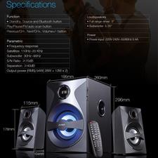 F&D F380X 108 W 2.1 Channel Wireless Bluetooth Multimedia Speaker with Subwoofer Satellite Speaker, Multicolor LED, Remote, NFC, Digital FM & USB, SD Card