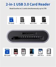 JSAUX USB 3.0 SD to SD/Micro Card Adapter 5Gbps 2TB Capacity TF SD Micro SD