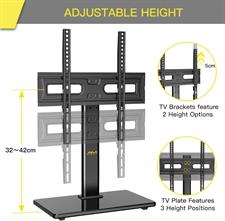 AM (Alphamount) APTVS17 Universal Swivel TV Stand,Table Top TV Stand for Most 32''-60'' LCD & LED