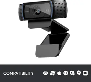 Logitech C920S HD Pro Webcam, Full HD 1080p/30fps Video Calling, Clear Stereo Audio, Light Correction, Privacy Shutter, Works with Skype, Zoom, FaceTime, Hangouts, PC/Mac/Laptop/Tablet/XBox (Renewed)