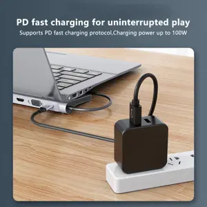 Wowssyo 12-in-1 USB C Hub Docking Station, USB C Adapter for 3 screens 2 HDTV 4K, VGA, USB 3.0/2.0, USB C, SD/TF card reader, Ethernet, PD 100W, 3.5mm Audio for MacBook Pro/Air and Windows