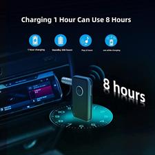 Car Bluetooth AUX Adapter, ZIOCOM Bluetooth 5.0 Receiver with Handsfree Calls, Built-in Battery, Dual Connection, Aux To Bluetooth Adapter for Car/Home Music Streaming System/Speakers