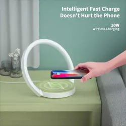 ELEHOT Bedside Lamp Table Lamp Touch Dimmable with 10 W Wireless Charger Night Light with 3 Levels Brightness for Bedroom Living Room Office (10 W)
