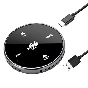 USB Conference Microphone with Speaker,Omnidirectional Speakerphone Computer Mic with 360Ã‚ Voice Pickup, Touch-Sensor Buttons to Mute/Volume for Streaming, Skype,VoIP Call, Webinar, Interview