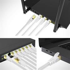 KASIMO CAT 8 Ethernet Cable 10M Round Network Internet Ethernet LAN Cable,High Speed 40Gbps 2000Mhz SFTP LAN Wires Internet Patch Cable with RJ45 Gold Plated Connector for Switch/Router/